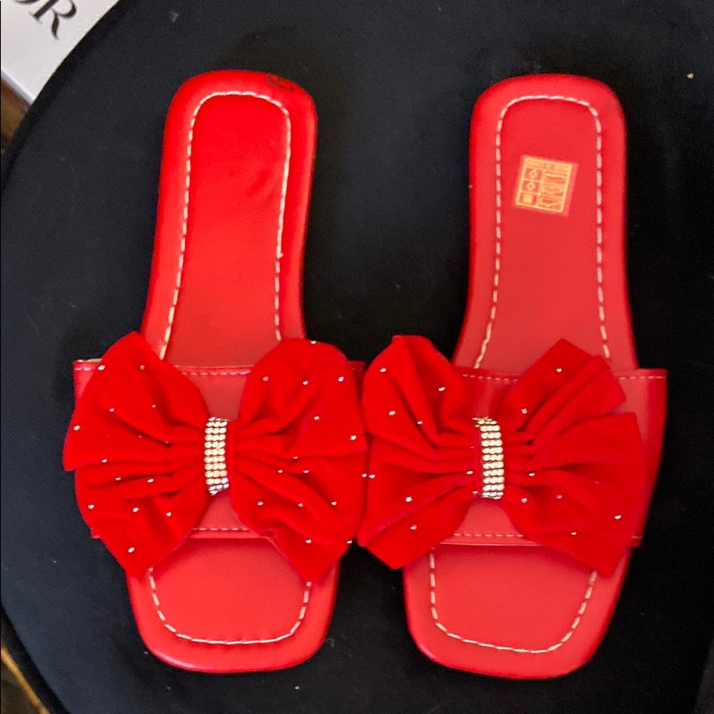 Flash sale final price accepted 💎 NWOT Red bow sandals